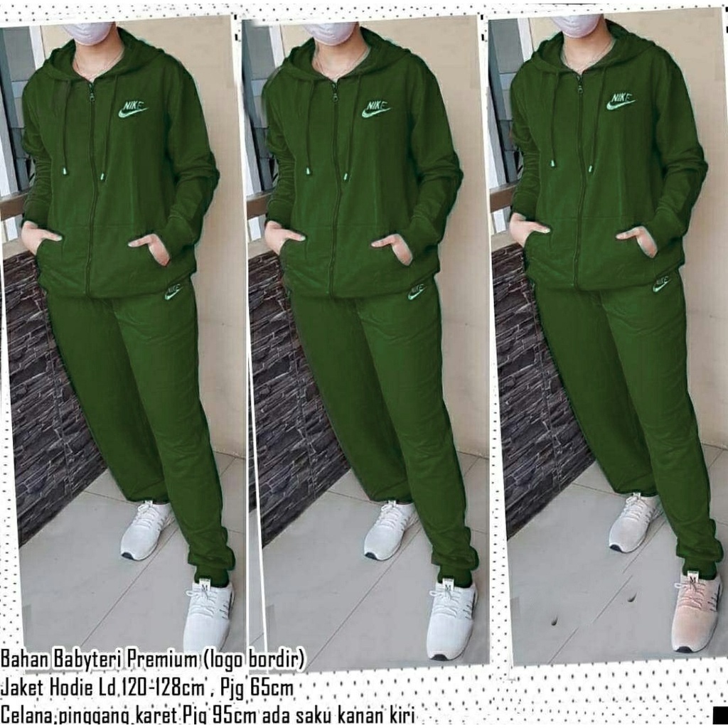 COD - SETELAN WANITA KENNY TRAINING JUMBO / ONE SET JAKET / SETELAN WANITA SENAM / SET OLAHRAGA-IJO BOTOL