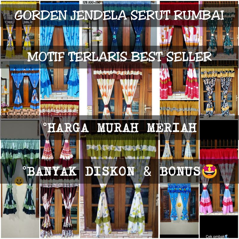 GORDEN HORDENG TIRAI PINTU JENDELA MURAH MERIAH SPASI BESAR SERUT RUMBAI MINIMALIS MURAH MERIAH