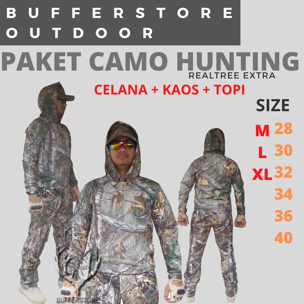 paket hunting camo realtree extra perbakin spesial bahan import