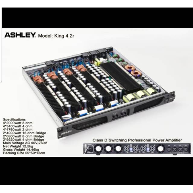 POWER AMPLIFIER ASHLEY KING 4.2R CLASS D SWITCHING 4 X 2000 WATT ORIGINAL