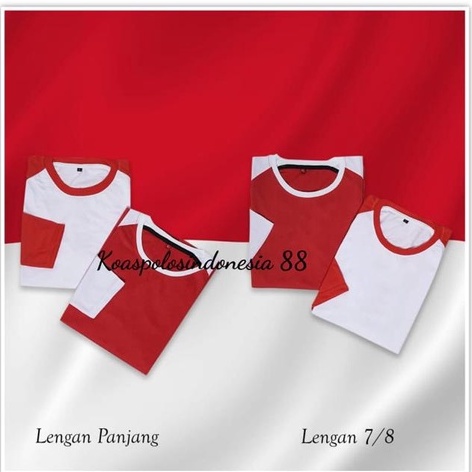 Kaospolos - Kaos Reglan Seragam Merah Putih Hari KEMERDEKAAN 17 AGUSTUS HUT RI Se INDONESIA