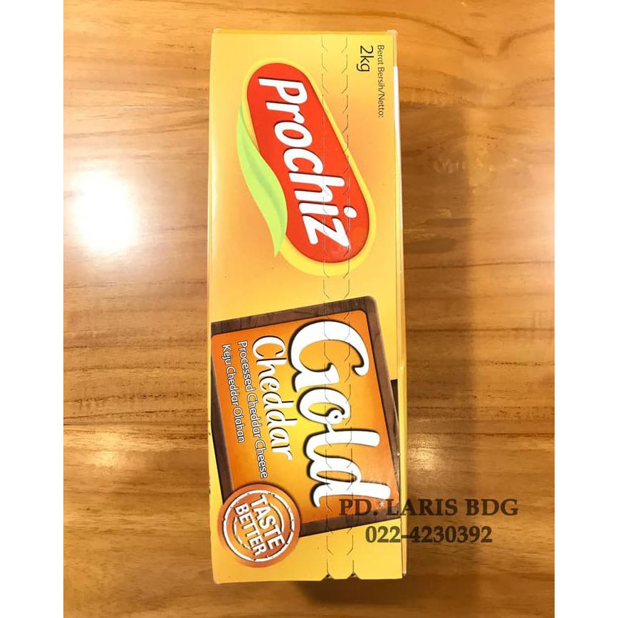 

31.87-Kue- Keju Cheddar Olahan Prochiz Gold 2Kg (Prochiz Gold Cheddar Cheese) -Terlengkap-Termurah-