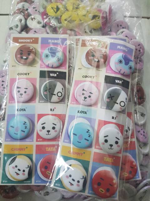 bts pin button bt21 bts brooch kpop bangtan boys jimin suga taehyung jhope rapmon jungkook