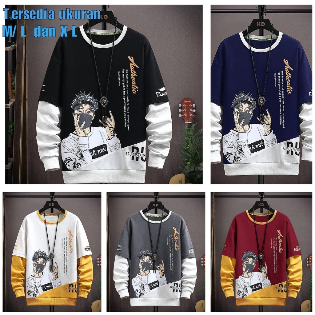 POLILE - BAJU SWEATER AUTHENTIC / atasan lengan panjang / sweater kece / taurus / fashion pria / terbaru / terlaris