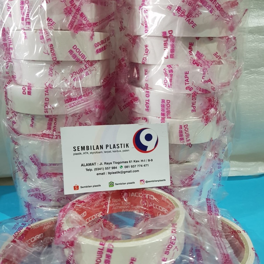 

Isolasi Double Tape merk ACCORD 24 mm isi 12 pcs Temurah