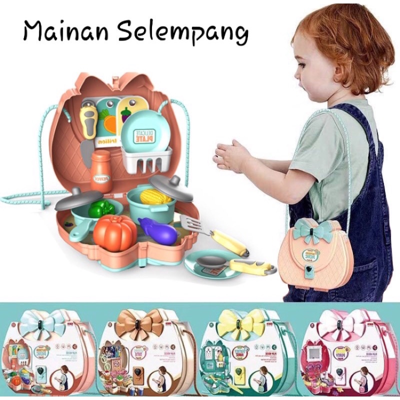 MAINAN SLING BAG SET ANAK SISTER PARTY LEISURE TIME OUTDOOR PICNIC