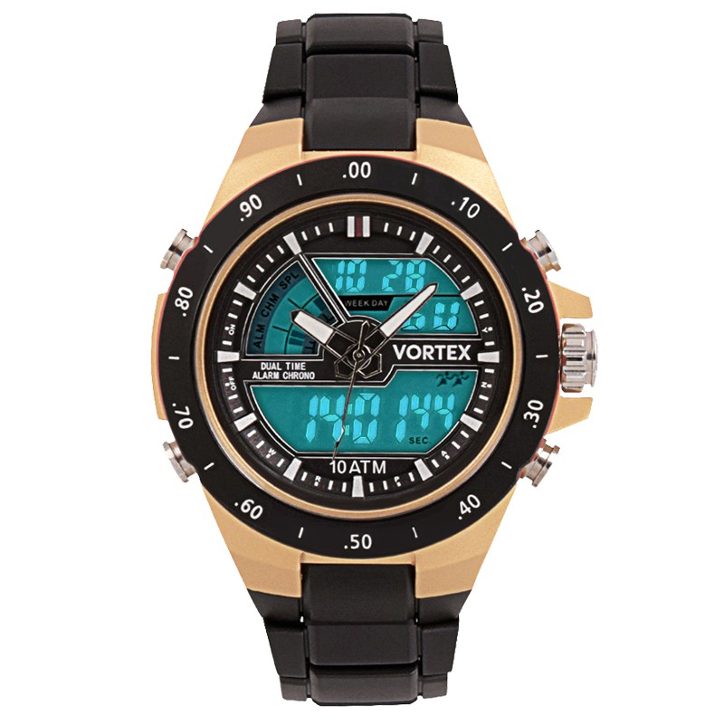 SKMEI Vortex vx1007 original  Jam Tangan  Pria  Tahan Air Analog Digital Sports Men Watch - GOLD