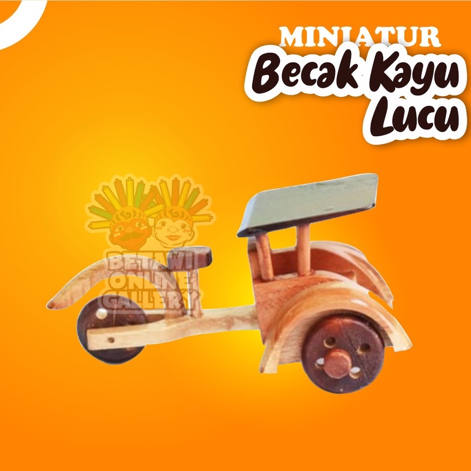 Miniatur / Souvenir Becak Kayu Besar