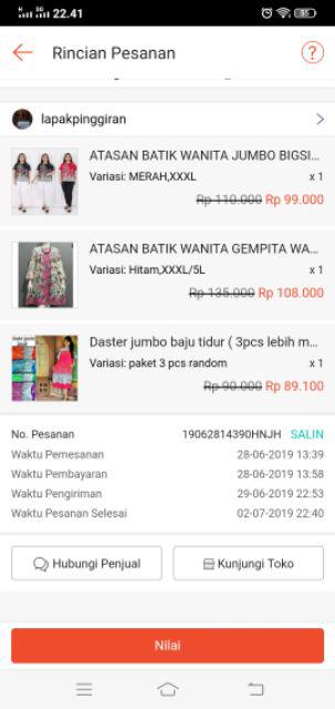 Atasan Batik Wanita Jumbo Tsania Top Bigsize