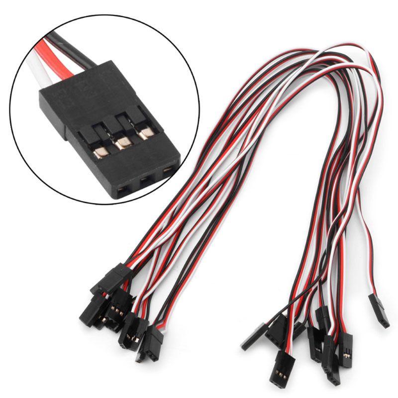 Mary 10pcs 10cm Quadcopter Extension Servo Lead Futaba JR Male To Male Kabel Kawat RC