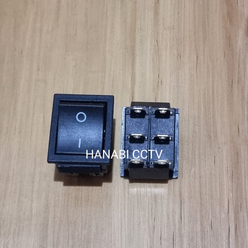 Switch On Off Dispenser Hitam 6P 6 Pin Saklar 6Pin