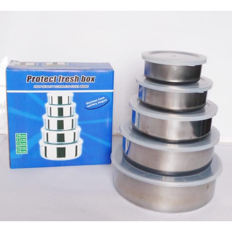 [BISA COD] PROMO Rantang Susun Stainless isi 5 Pcs Tahan Panas Rantang Bulat Rantang Beranak Tempat Lauk Tempat Bekal Praktis Ekonomis
