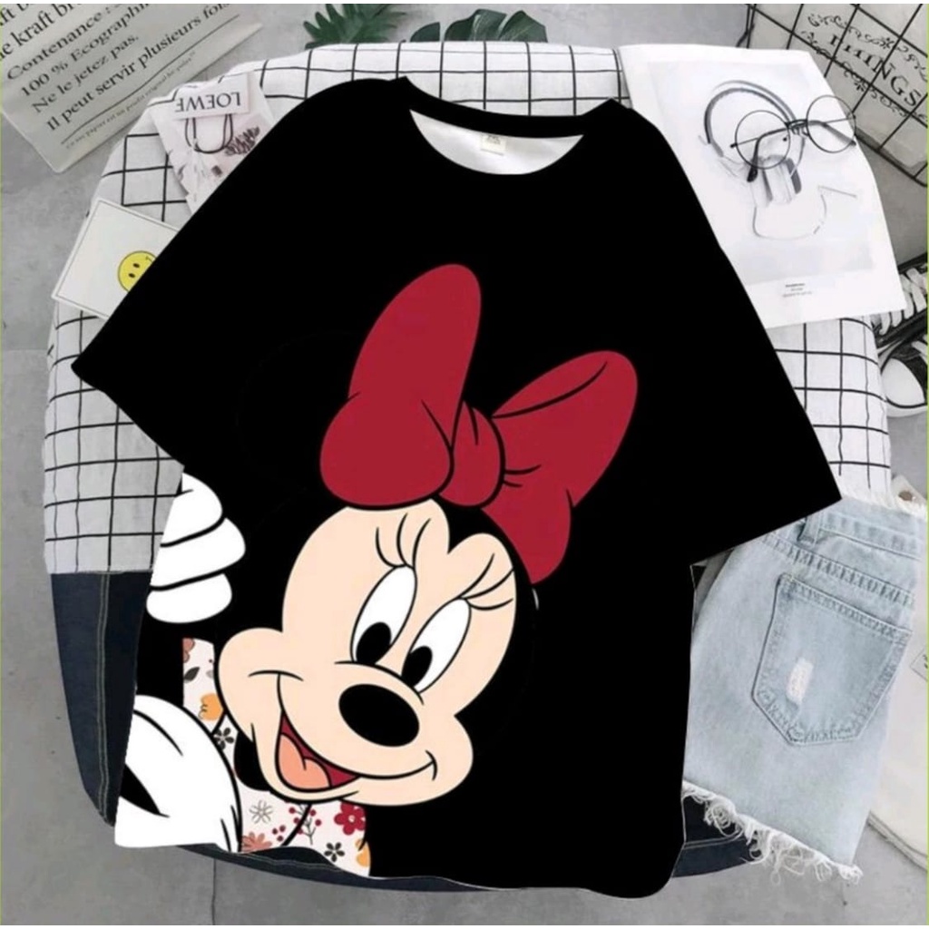 kaos oversize terbaru micky mouse - kaos jumbo wanita