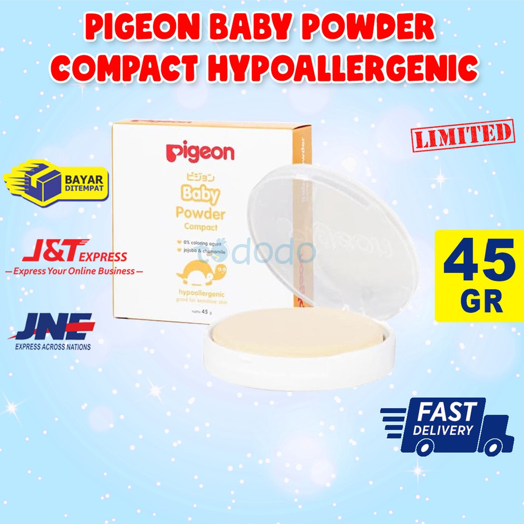 Pigeon Baby Powder Compact Hypoallergenic 45gr - Bedak Padat Bayi