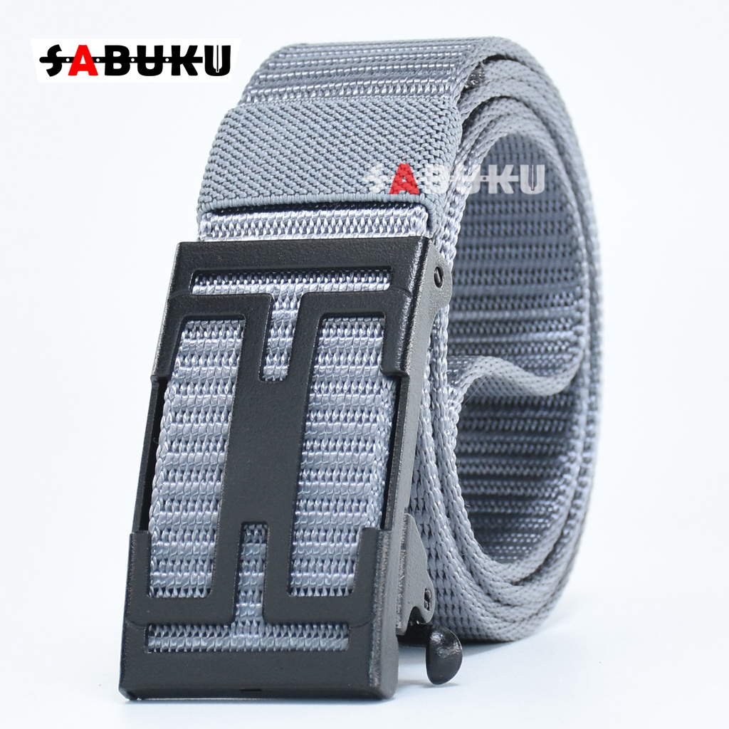 Ikat Pinggang Pria Canvas Kain Nylon Men Belt Nylon Canvas Kepala Logam Besi Men Belt - 165