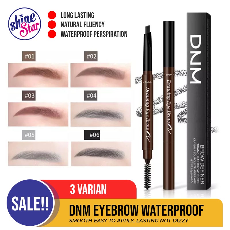 SHINE STAR - BISA COD -  Automatic Eyebrow 2IN1 / Pensil Alis Anti Air Etude Pensil Alis Putar Drawing / Eyeliner