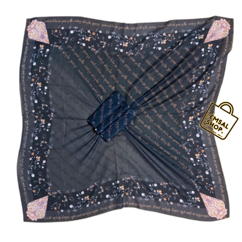 (COD) TERLARIS !!! HIJAB KORAN ARAB / KRUDUNG VOAL MOTIF ARAB / HIJAB VIRAL / HIJAB SEGI EMPAT-Jawa hitam