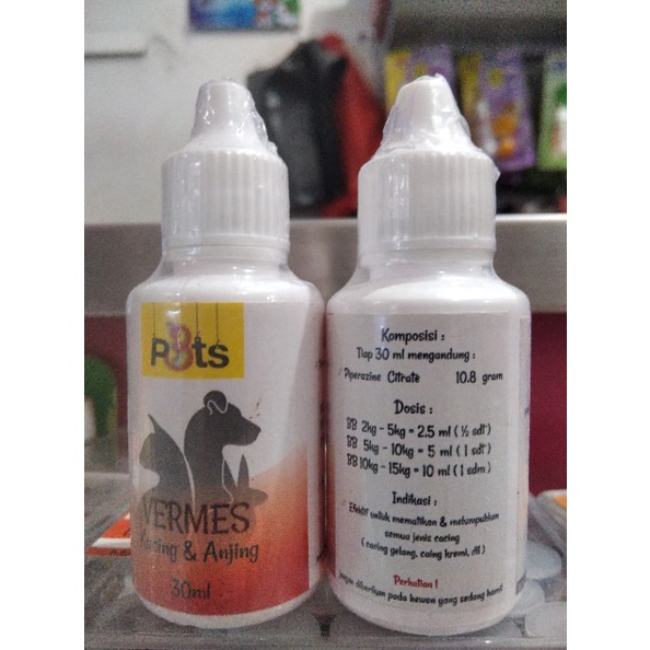 P3ts Vermes 30ml Obat Pembasmi Cacing Kucing Anjing