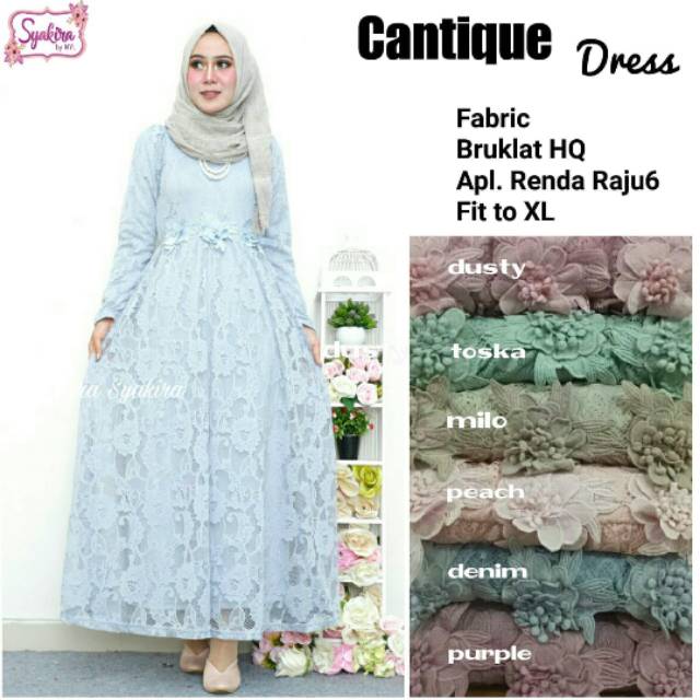 CANTIQUE DRESS BROKLAT|GAMIS BROKLAT|GAMIS ORI BROKLAT|DRESS CANTIQUE|GAMIS BRUKLAT COMBI RENDA