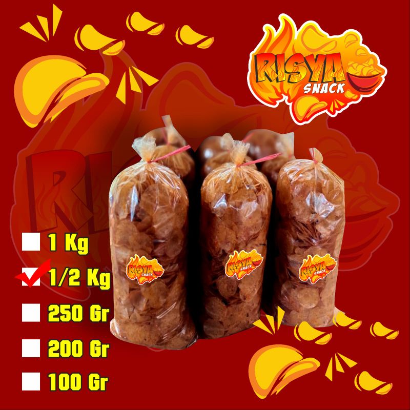 

Keripik kaca 1/2 kg/Kripik kaca pedas daun jeruk