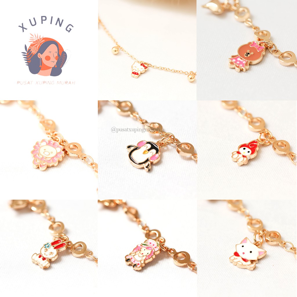 GELANG XUPING GELANG RANTE KARAKTER ANAK GELANG IMITASI EMAS