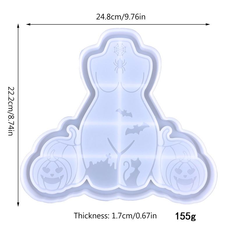 Cetakan Resin Epoksi Bahan Silikon Desain Halloween Untuk Membuat Gelas