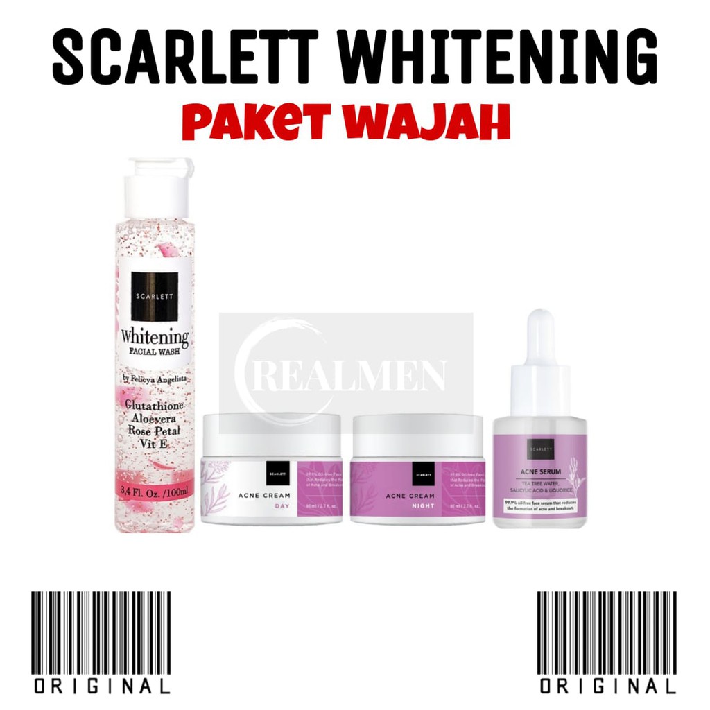 Harga scarlett whitening 1. paket lengkap di shopee