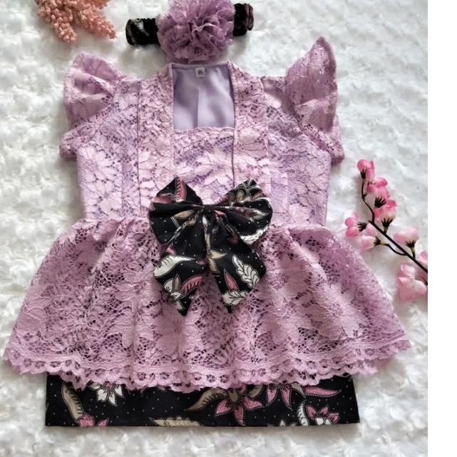 Terbaik.. KEBAYA BAYI / KEBAYA ANAK PEREMPUAN / SETELAN KEBAYA ANAK UNGU LILAC