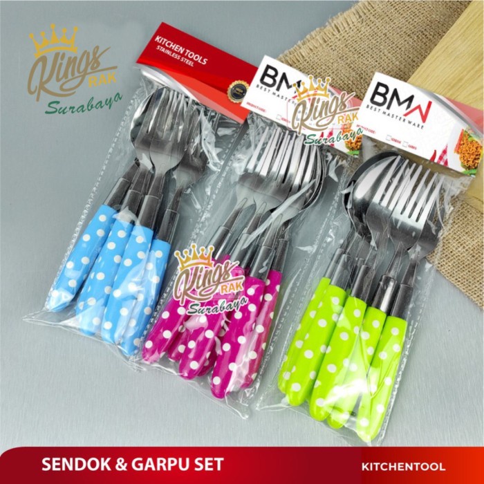 Jual Sendok Set Garpu Neka Warna Sendok Makan Stainless Steel Cutlery Set Sendok Garpu Portable 1578