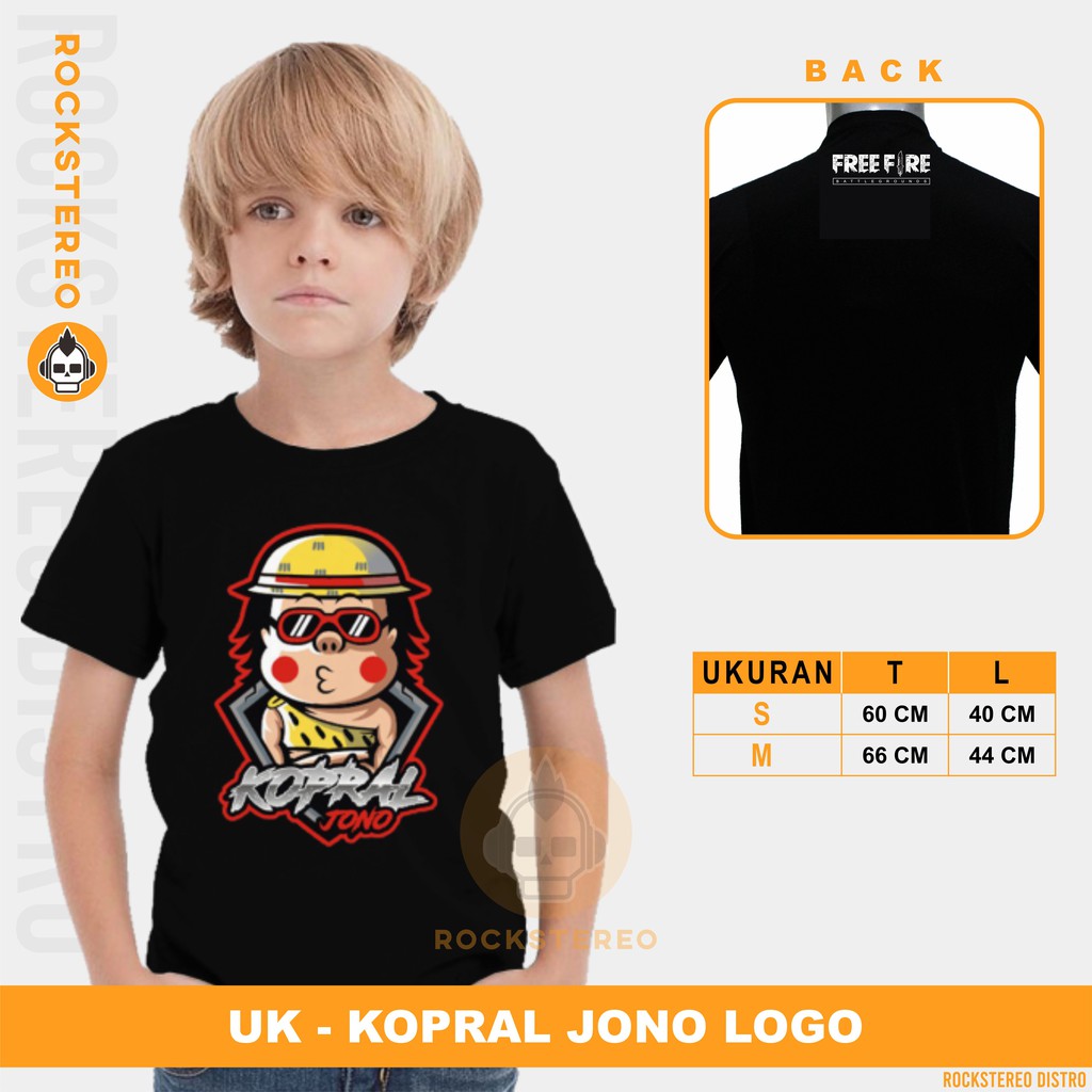 KAOS ANAK GAME -  ( FREE FIRE 3D / KAOS FF / FREE FIREE ) - YOUTUBER KOPRAL JONO LOGO