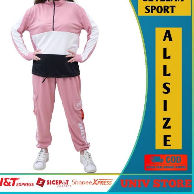 ❋ Setelan Wanita Olahraga Satu Set Full Babyterry Cewek Training Fashion Wanita Lengan Panjang TERBA