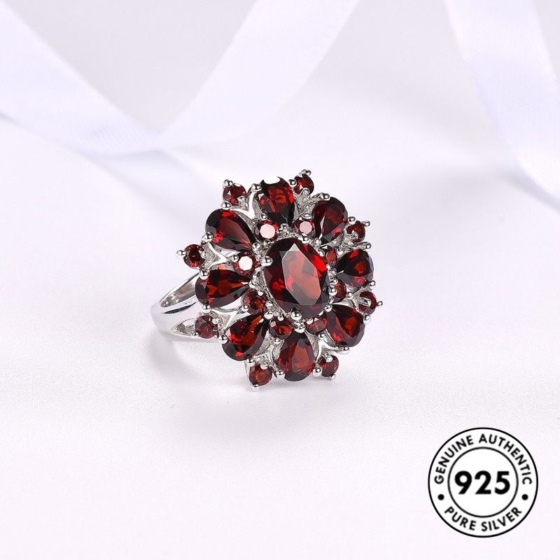 Cincin Ruby Bahan S925 Silver