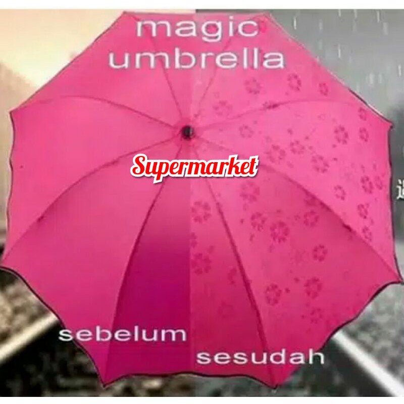 Payung Magic Umbrella 3D / Payung Hujan Dengan motif Yang Muncul Bila kena Air