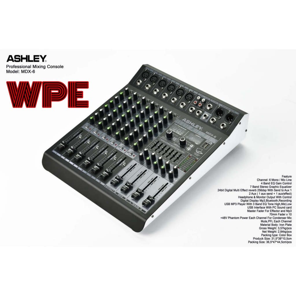 mixer audio ashley mdx6/ashley mdx 6 original 6 channel