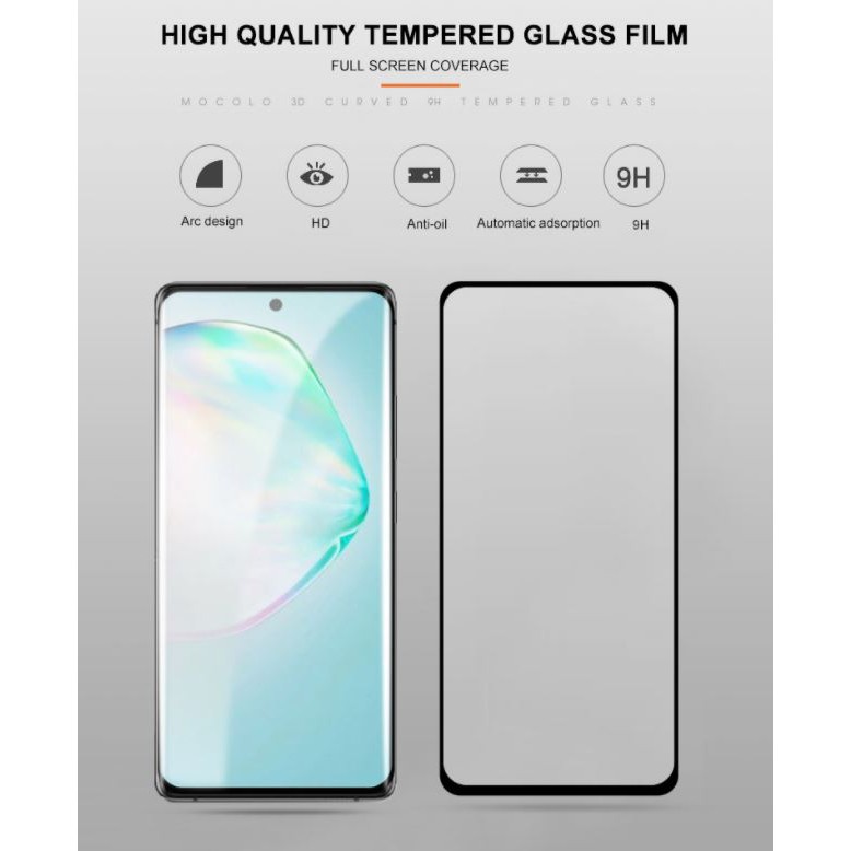 Mocolo Samsung A11 A21 A31 A51 A71 A91 Tempered Glass Full Screen Cover Edge Guard Oleophobic