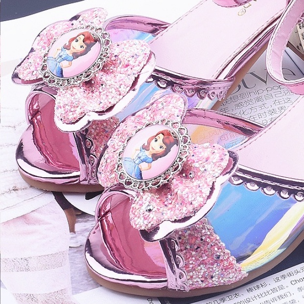 Clean up inventory Sepatu Princess Glitter Blink Blink Sepatu Hak anak Putri Frozen Elsa High heel