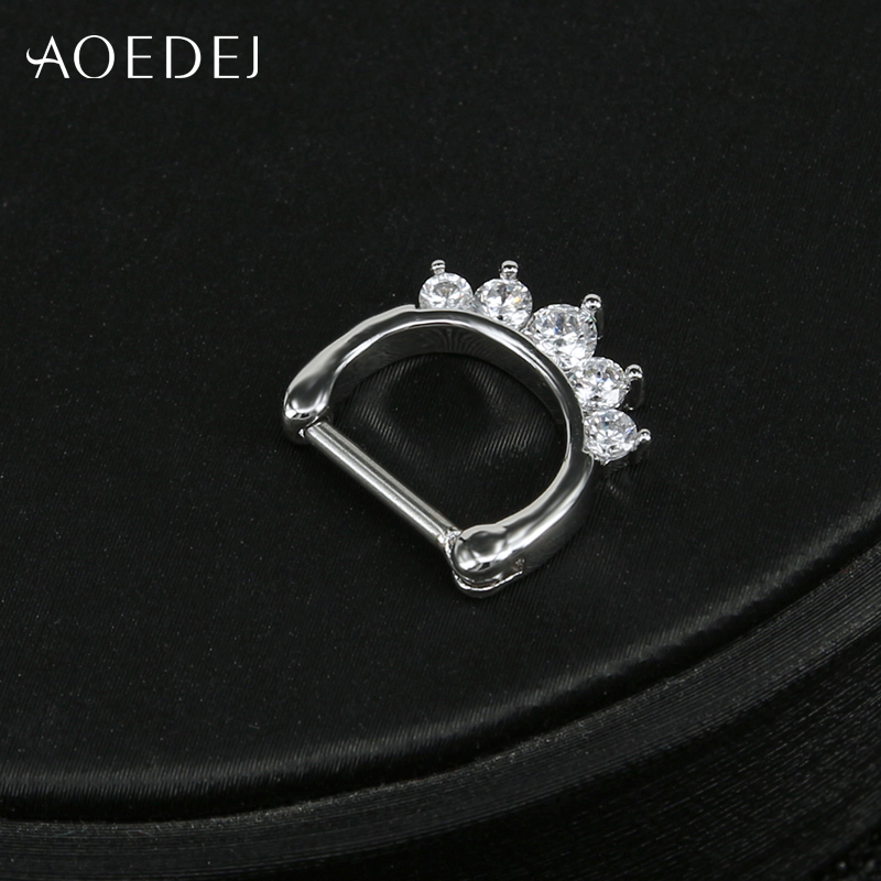 Cincin Tindik Hidung 14g / 16g Bahan Stainless Steel 316l Hias Kristal