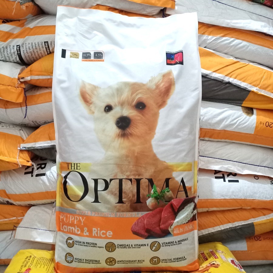 Makanan Anjing Optima Puppy Lamb & Rice 18.14kg- Expedisi Makanan Anjing Optima