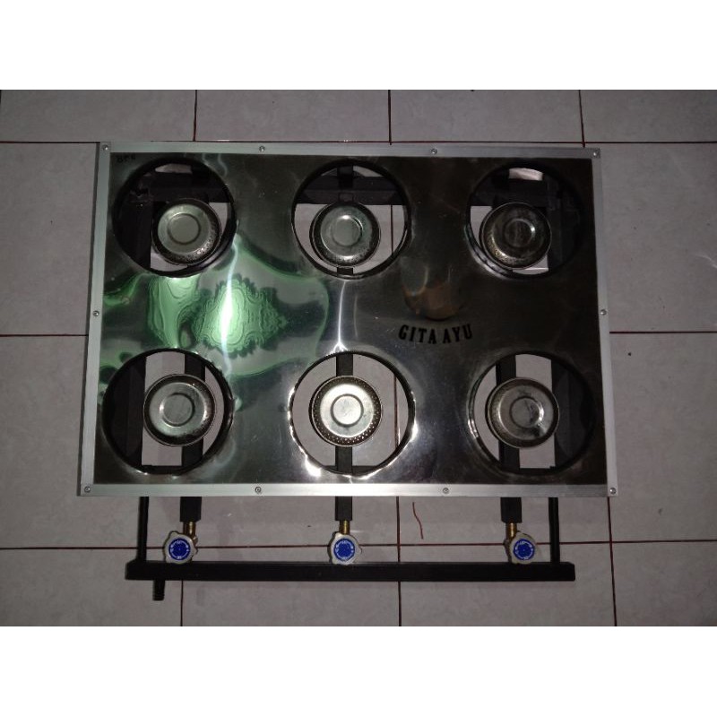 Kompor Martabak Mini / Kompor Serabi 6 Tungku 3 Kran 002