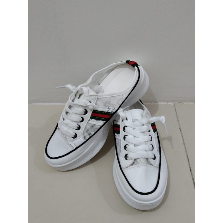 Free BOX Sepatu Sneakers Wanita Import Sepatu Sneaker Putih Sepatu Kanvas Wanita Kasual Polos Tali Premium Quality NS66526