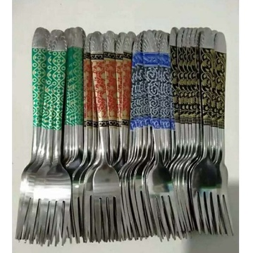 [ OBJ ] [12 PCS] Garpu Batik Stainless