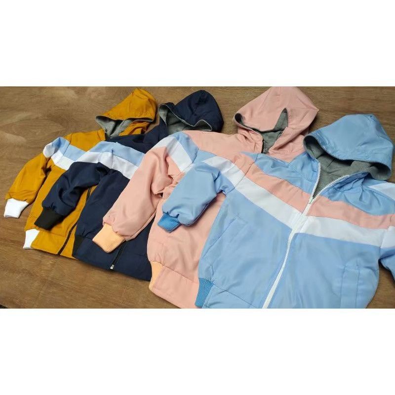 Jaket anak laki-laki perempuan hoodie model resleting warna warni jaket hoodie anak