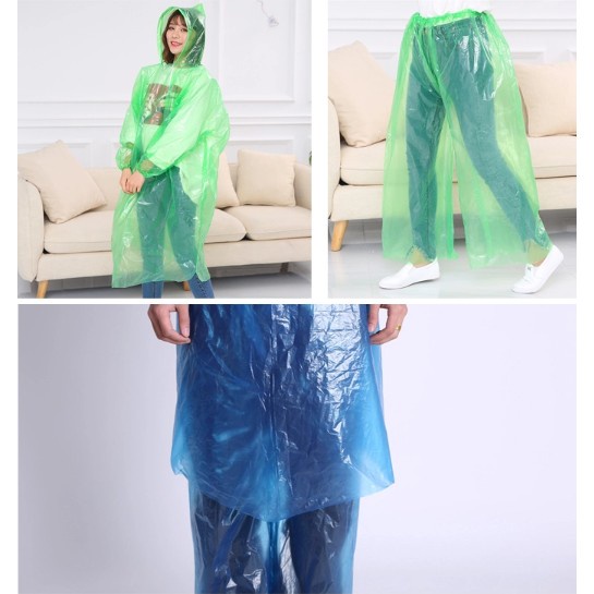 Jas Hujan Baju Celana Setelan Disposable Rain Coat All Size Plastik PE