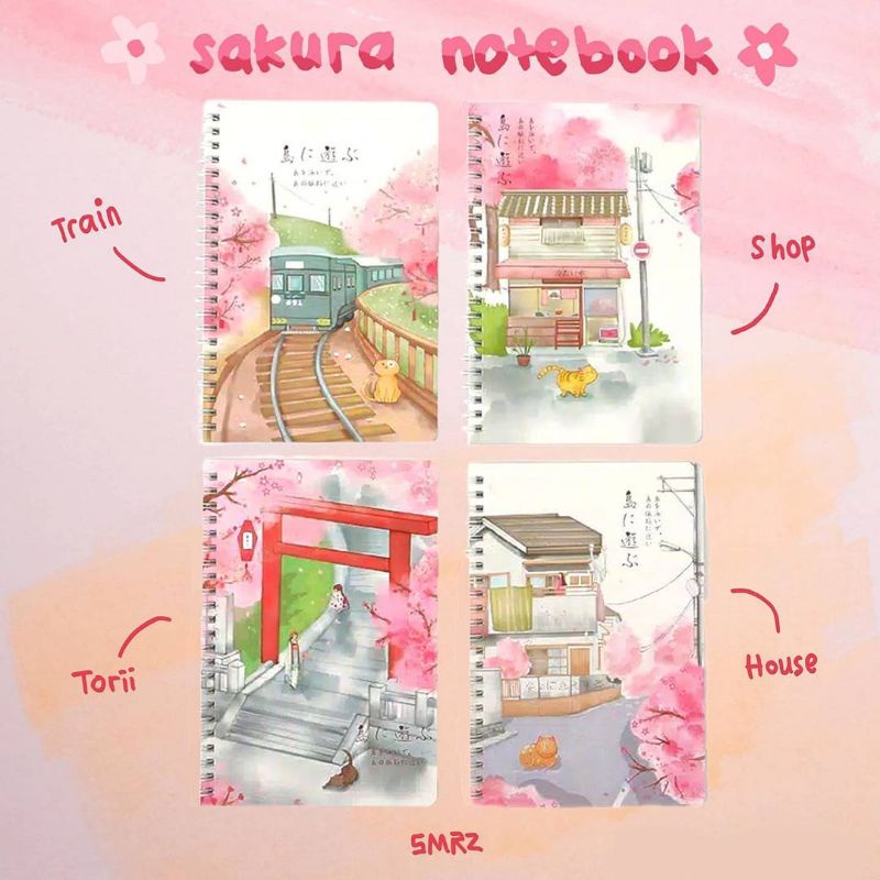 

Sakura Spiral Notebook - Buku Tulis Bergaris A5