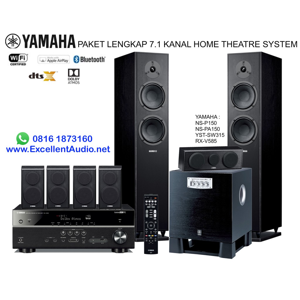 Paket lengkap NSF150 NS F150 NSPA150 YST SW315 RXV585 RX V585 home theatre 7.1 kanal