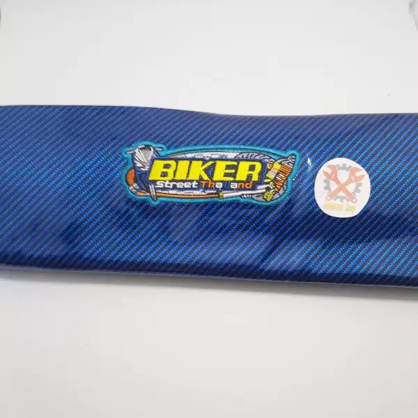 Kulit jok biker Karbon Biru sarung jok biker  carbon Thailand universal