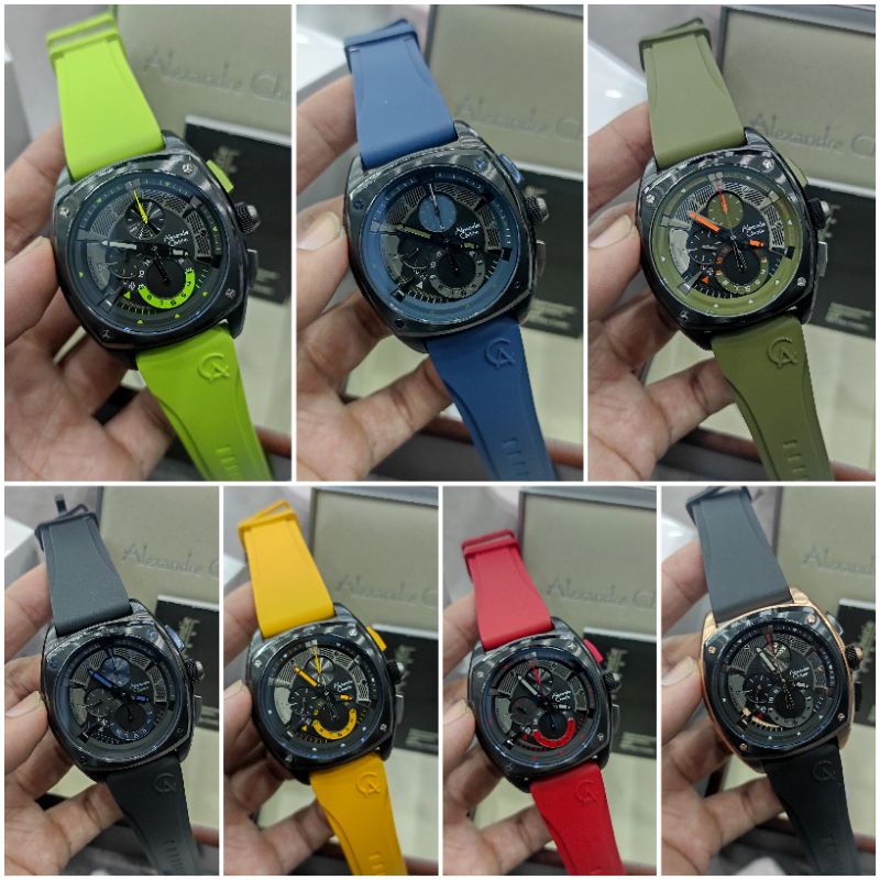 JAM TANGAN PRIA ALEXANDRE CHRISTIE AC 6591 NEW AC6591 TALI RUBBER / KARET ORIGINAL