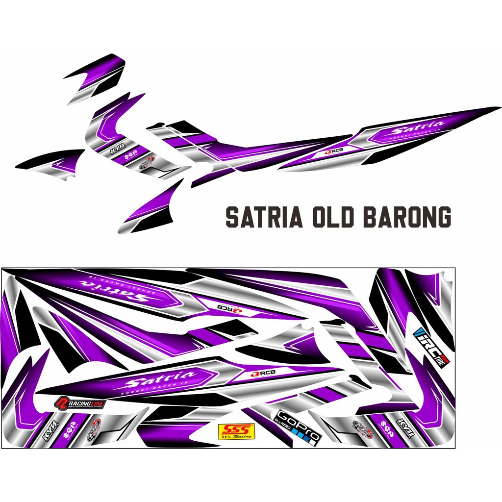 STIKER STRIPING VARIASI LIS MOTOR SUZUKI SATRIA FU KARBU MOTIF VARIASI TERBARU SIMPLE KEREN STYLE VA