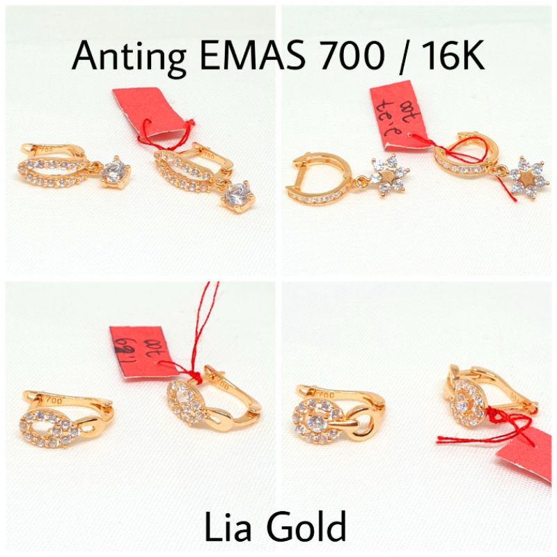 Anting EMAS ASLI Kadar 700 / 16 K ( TOKO MAS LIA GOLD BEKASI ) anting emas  anting jepit  anting 700  anting emas 700  anting jepit 700 anting mas 23