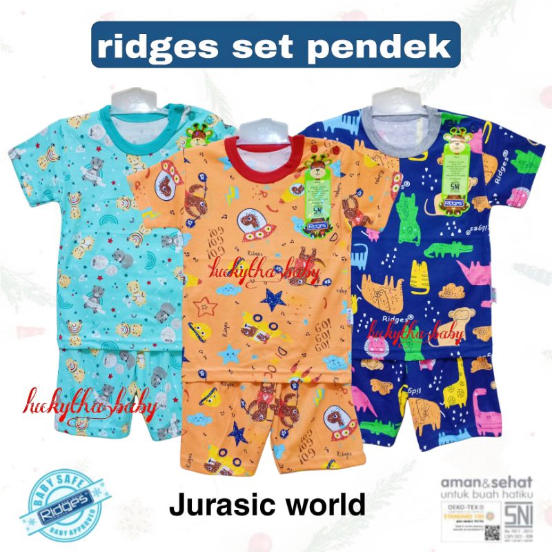 3pcs_setelan pendek RIDGES terbaru jurassic park ,rainbow cats,play your magical,hulahop animal, DINO skate board &amp; PARASUT S.M.L.XL / SETELAN ANAK/ setelan RIDGES pendek